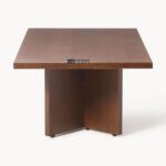 Solid Wood Oval Centre Table Dark Brown lacquered Finish - Image 5