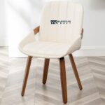 Upholstered Faux Leather Dining Chairs with Cushioned Comfort and Modern Design – Set of Two - Image 2