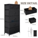 Slim Metal 6 Drawer Dresser in Black Finish for Modern Indian Homes - Image 5