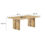 Solid Wood Coffee Table for Living Room with Natural Finish - Image 2