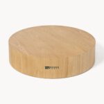 Large Round Wooden Coffee Table with Light Varnished Finish - Image 4