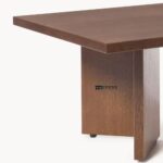 Solid Wood Oval Centre Table Dark Brown lacquered Finish - Image 2