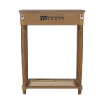 Wooden Console Table with Storage Drawer and Cane Shelf Design - Image 6