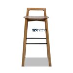 Sleek Low-Back Wooden Barstool Designed for Modern Kitchens and Dining Counters - Image 6