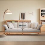 Cotton Linen Upholstered Sofa with Strong Wooden Frame