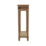 Wooden Console Table with Storage Drawer and Cane Shelf Design - Image 2