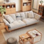 Cotton Linen Upholstered Sofa with Strong Wooden Frame - Image 2