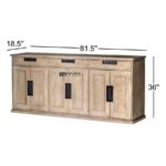 Solid Wood Sideboard Cabinet with Drawers & Storage – Rustic Grey Finish - Image 2