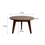 Compact Walnut Wood Round Coffee Table for Modern Indian Living Rooms - Image 5