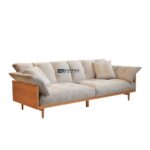 Cotton Linen Upholstered Sofa with Strong Wooden Frame - Image 4