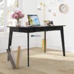 Modern Solid Wood Study Table / Office Desk with Drawers – Black Finish Work Desk - Image 4