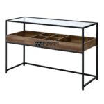 Handcrafted Solid Wood Console Table with Elegant Glass Top Finish - Image 5