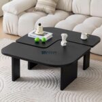 Mid Century Modern Square Wooden Coffee Table - Image 2