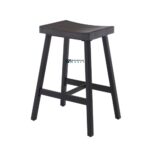 Handcrafted 26-Inch Saddle Seat Wooden Bar Stool with Footrest - Image 4