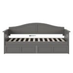 Elegant Grey Wooden Daybed with Storage Drawers - Image 5
