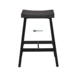 Handcrafted 26-Inch Saddle Seat Wooden Bar Stool with Footrest - Image 5