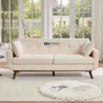 Wooden Upholstered Sofa with Comfortable Cushioned Seating - Image 2