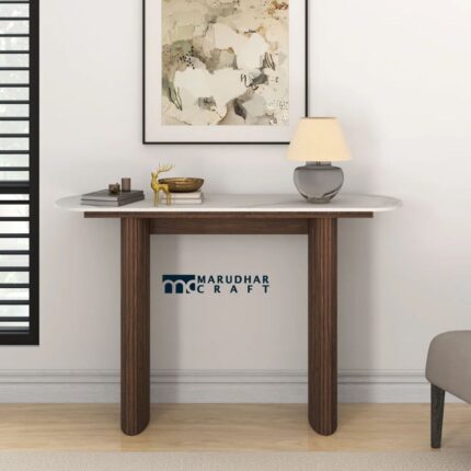Marble Console Table for Living Room and Entryway Decor