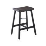 Handcrafted 26-Inch Saddle Seat Wooden Bar Stool with Footrest - Image 2