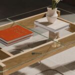 Solid Oak Wood Coffee Table for Living Room with Natural Finish - Image 4