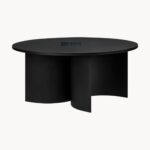 Modern Coffee Table in Black powder-coated steel, particleboard + oak veneer - Image 3