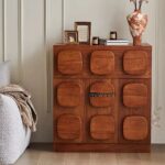 Mid-Century Modern Minimalist Walnut Side Cabinet