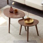 Handcrafted Walnut Solid Wood Oval Coffee Table for Modern Indian Homes - Image 2