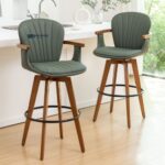 Eco-Friendly Bamboo Swivel Counter and Bar Stools Set - Image 3