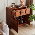 Mid-Century Modern Minimalist Walnut Side Cabinet - Image 3