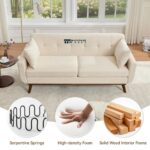 Wooden Upholstered Sofa with Comfortable Cushioned Seating - Image 3