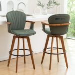Eco-Friendly Bamboo Swivel Counter and Bar Stools Set - Image 4
