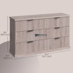Wide 6 Drawer Double Dresser with Fluted Panels for Indian Bedrooms - Image 4
