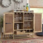 Marble Top Cabinet with Interior Wine Rack - Image 3