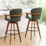 Eco-Friendly Bamboo Swivel Counter and Bar Stools Set - Image 2