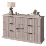 Wide 6 Drawer Double Dresser with Fluted Panels for Indian Bedrooms - Image 5