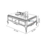 Mid-Century Modern Fluted Oval Coffee Table with Storage Drawer - Image 3