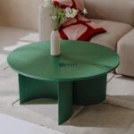 Modern Coffee Table in Steel green with powder coating, particleboard with oak veneer - Image 3