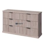 Wide 6 Drawer Double Dresser with Fluted Panels for Indian Bedrooms - Image 6