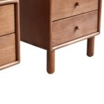 Compact Walnut Wood Storage Cabinet with Clear Glass Doors for Modern Homes - Image 5