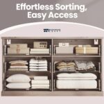 Wide 6 Drawer Double Dresser with Fluted Panels for Indian Bedrooms - Image 3