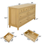 Solid Wood Eight-Drawer Storage Chest for Bedroom, Living Spaces - Image 3