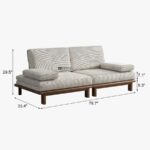 Modern Wooden Convertible Lounge Sofa with Fabric Cushions - Image 2