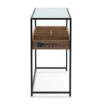 Handcrafted Solid Wood Console Table with Elegant Glass Top Finish - Image 6