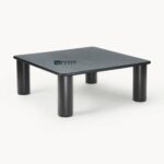 Solid Oak Wood Coffee Table Black lacquered oak - Image 2