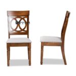 Upholstered Oak Side Chairs with Solid Wood Frame and Comfortable Cushioning – Set of Two - Image 6