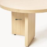 Solid Wood Oval Coffee Table for Living Room with Smooth Natural Finish - Image 3