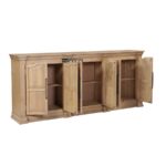 Solid Wood Sideboard Cabinet with Classic Panel Doors – Natural Oak Finish - Image 3