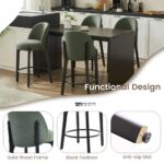 Premium Upholstered Counter Stools with Solid Wood Base - Image 2