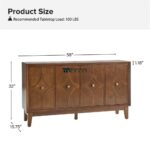 Mid-Century Style Sideboard with Solid Wood Legs & Adjustable Shelves - Image 4
