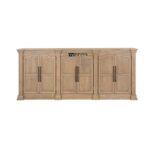 Solid Wood Sideboard Cabinet with Classic Panel Doors – Natural Oak Finish - Image 4